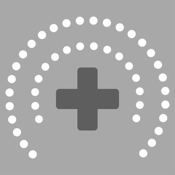 Health Care Protection raster icon. Style is bicolor flat symbol, dark gray and white colors, rounded angles, silver background.