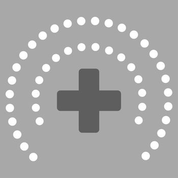 Health Care Protection raster icon. Style is bicolor flat symbol, dark gray and white colors, rounded angles, silver background.