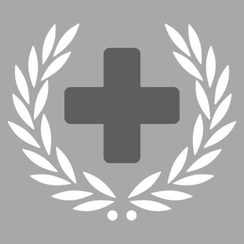 Medical Glory raster icon. Style is bicolor flat symbol, dark gray and white colors, rounded angles, silver background.