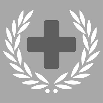 Medical Glory raster icon. Style is bicolor flat symbol, dark gray and white colors, rounded angles, silver background.