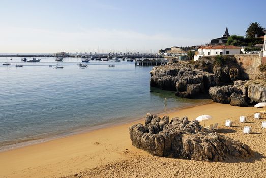 Beautiful beach in Carcavelos near Lisbon, Portugal