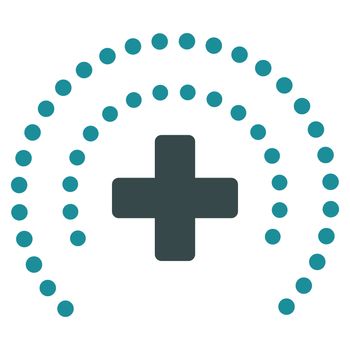 Health Care Protection raster icon. Style is bicolor flat symbol, soft blue colors, rounded angles, white background.