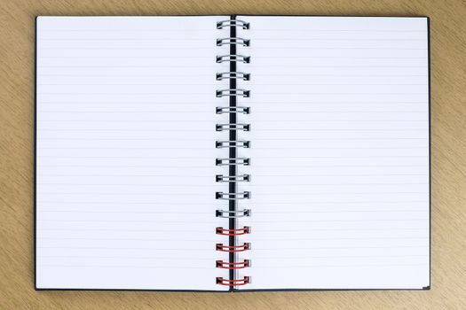 blank opened notebook on the table, business , education
