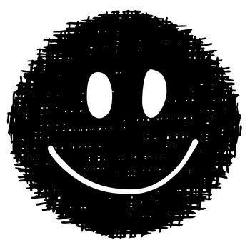 doodle smile face hand drawn on white background