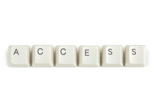 access text from scattered keyboard keys isolated on white background
