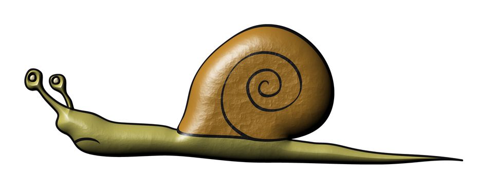 Comics illustration of the snail - slowly animal