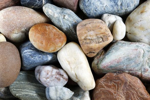 Detail of the various sea pebbles - gravel stones