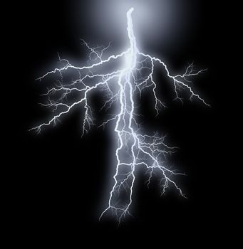 Abstract image of the streak lightnings - storm