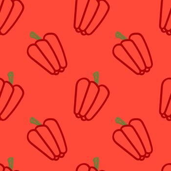 Paprika Seamless Pattern Kid's Style Hand Drawn Rastr