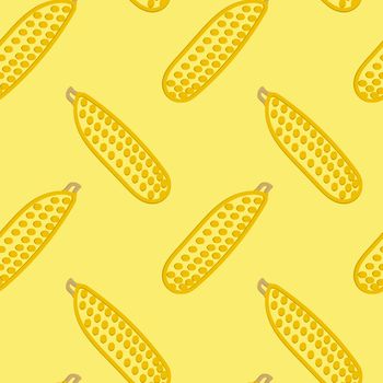 Corn Seamless Pattern Kid's Style Hand Drawn Rastr