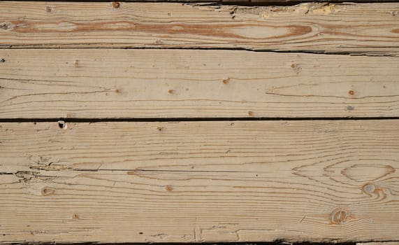 Old vintage rustic aged antique wooden sepia panel with horizontal gaps, planks and chinks