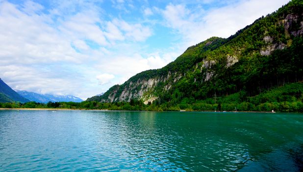 Landscape of Thun Lake Interlaken, Switzerland