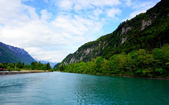 Scenery of Thun Lake Interlaken, Switzerland