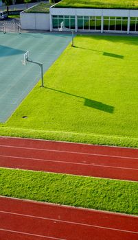 Running Track and basketball court vertical