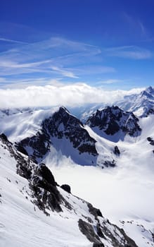 scene of Valley Titlis snow mountains, Engelberg, Switzerland