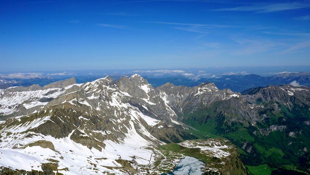 Titlis snow mountains background, Lucerne, Switzerland