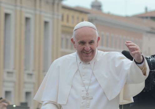VATICAN CITY: Pope Francis arrives at his general audience address in Saint Peter's Square, Vatican City on Sept. 30, 2015. Pope Francis reflected on his recent apostolic trip to Cuba and the United States. 