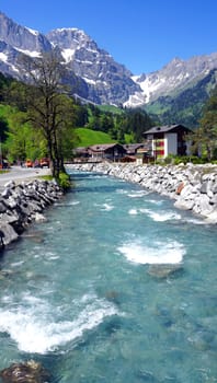 scene of River and mountains  Engelberg, Switzerland