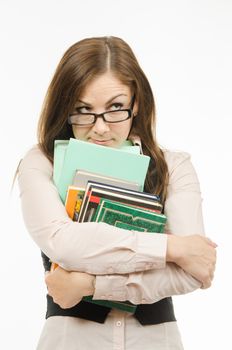 Portrait of a young girl of twenty-five teachers or office specialist