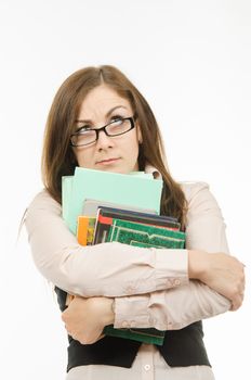 Portrait of a young girl of twenty-five teachers or office specialist