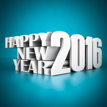 Happy new year 2016 on a blue background