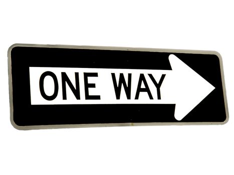 One Way Traffic Signs on the white background