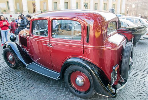 VERONA, ITALY - JANUARY 6: Classic vintage cars. Benaco Classic Autoclub organizes a gathering called "witch of the policeman" on Verona Tuesday, January 6, 2015. The proceeds are donated to charity.