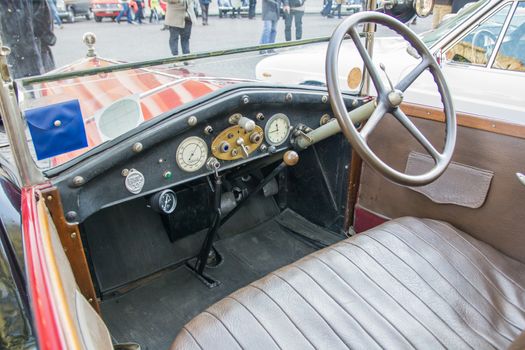 interior of italian vintage car