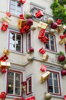 gifts hanging on house