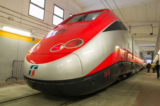 VICENZA, ITALY - DECEMBER 14: Workshop major repairs Trenitalia Vicenza celebrates the hundredth anniversary Sunday, December 14, 2014 and and for this open to citizens.