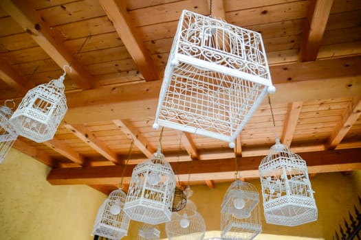 bird cages transformed into lamps