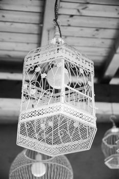 bird cages transformed into lamps