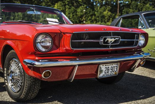 OLD ORCHARD BEAC, SEPTEMBER 26: Ford Mustang presented at the Motor Show on September 26, 2015 in Old Orchard Beach, Maine, USA