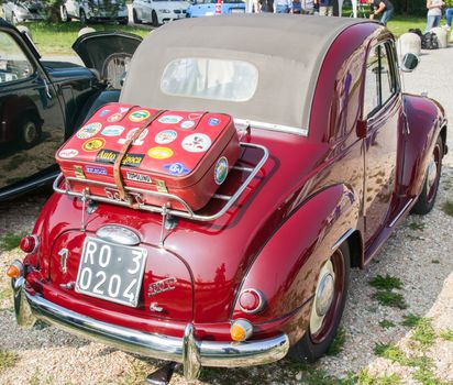 VERONA, ITALY - SEPTEMBER 27: Topolino car. Topolino Autoclub Italia organizes a gathering on Lake Garda Sunday, September 27, 2014. Cars and enthusiasts from all over Italy.