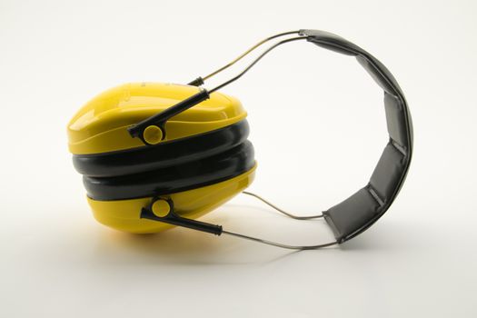 yellow ear protection, safety devices