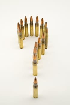 composition with bullets positioned as a question mark