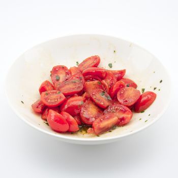 cherry tomato with basil and balsamic vinegar