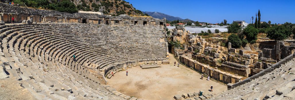 ANTALYA, TURKEY - JULY 19, 2015 : View of famous Lycian ancient city in Demre, Antalya, Myra Ancient City which was stated in 5th century bc.
