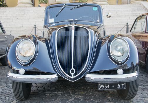 VERONA, ITALY - JANUARY 6: Classic vintage cars. Benaco Classic Autoclub organizes a gathering called "witch of the policeman" on Verona Tuesday, January 6, 2015. The proceeds are donated to charity.