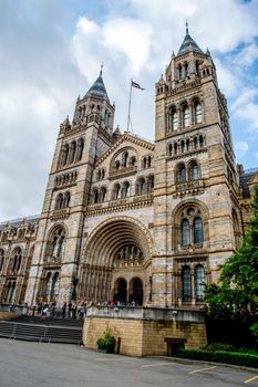 LONDON, UK - MAY 14, 2012: People visit Natural History Museum in London. With more than 4.1 million annual visitors it is the 4th most visited museum in the UK.
