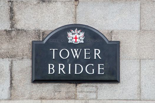 tower bridge metal plate sign