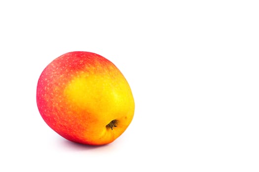 Red yellow apple isolate white background