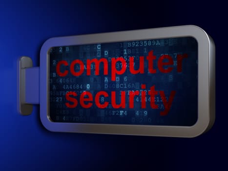 Security concept: Computer Security on advertising billboard background, 3d render