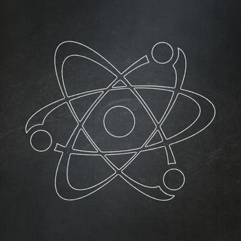 Science concept: Molecule icon on Black chalkboard background