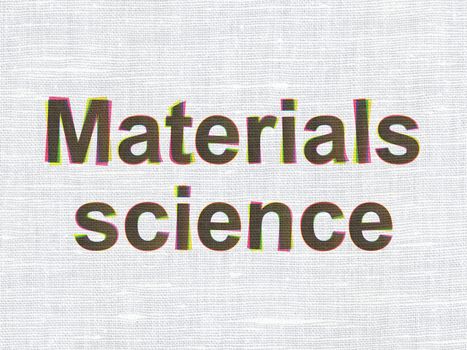 Science concept: CMYK Materials Science on linen fabric texture background
