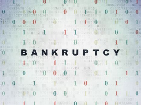 Business concept: Painted black text Bankruptcy on Digital Paper background with Binary Code