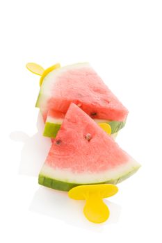 Watermelon popsicle isolated on white background. 