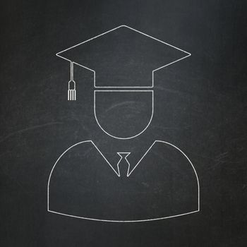 Science concept: Student icon on Black chalkboard background