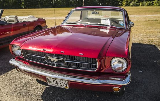 OLD ORCHARD BEAC, SEPTEMBER 26: Ford Mustang presented at the Motor Show on September 26, 2015 in Old Orchard Beach, Maine, USA