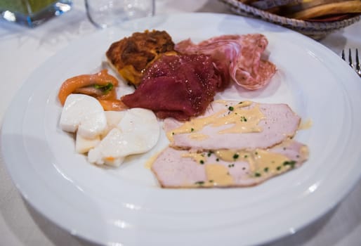 Italian appetizer of fish and meat